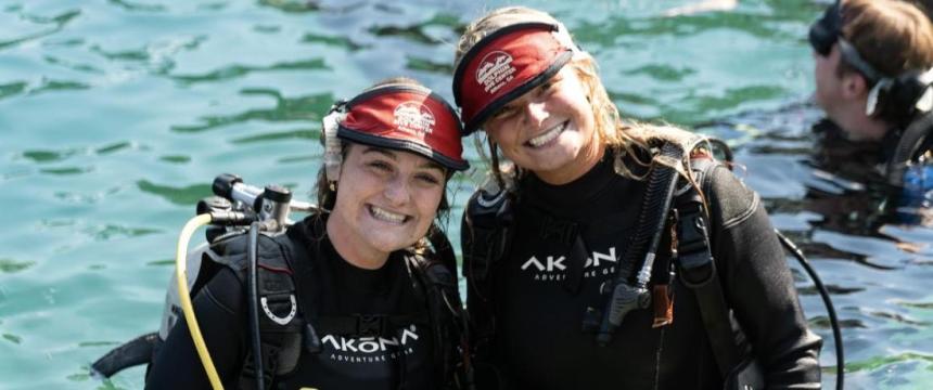 2 divers msiling