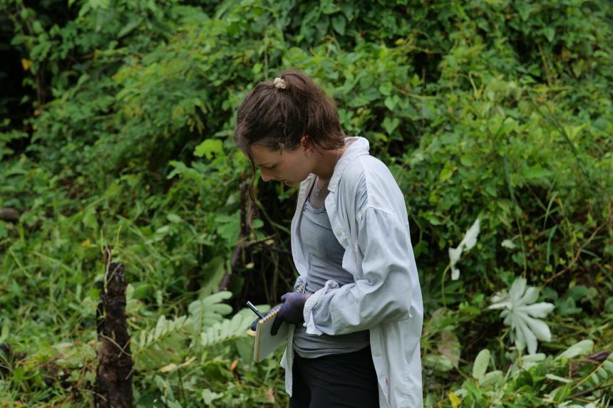 Kate Pitts in the field