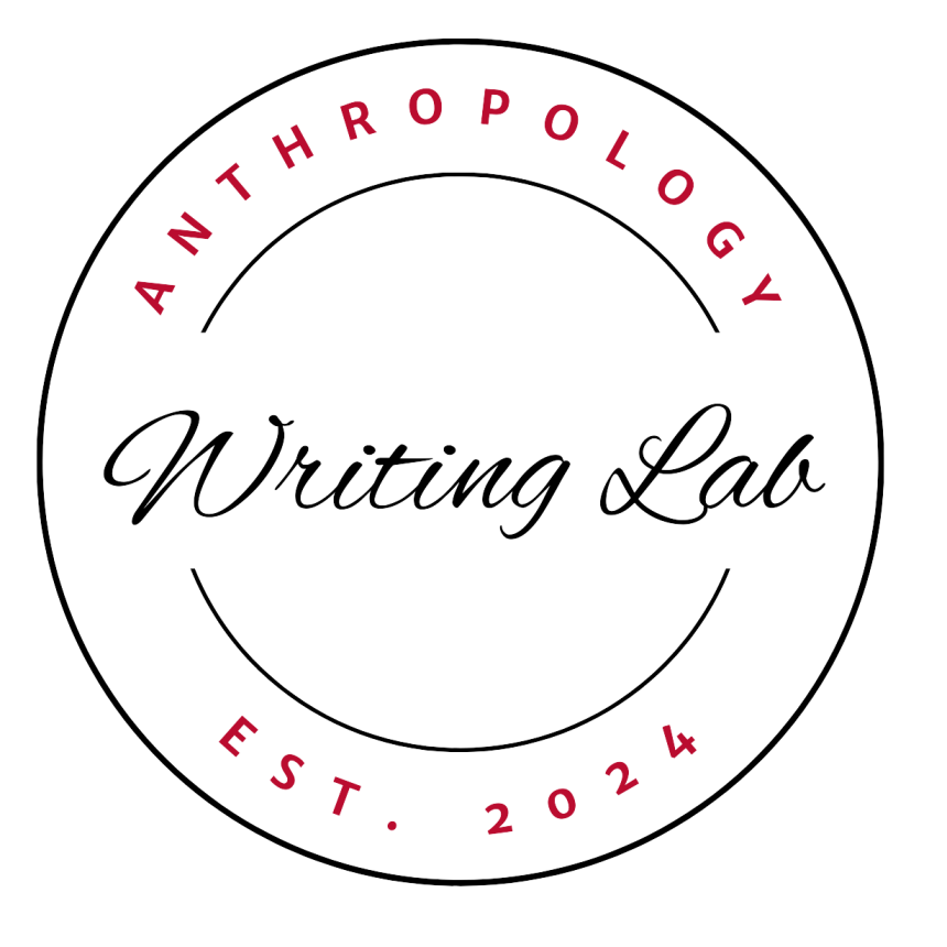 Logo: "Anthropology Writing Lab Est. 2024"